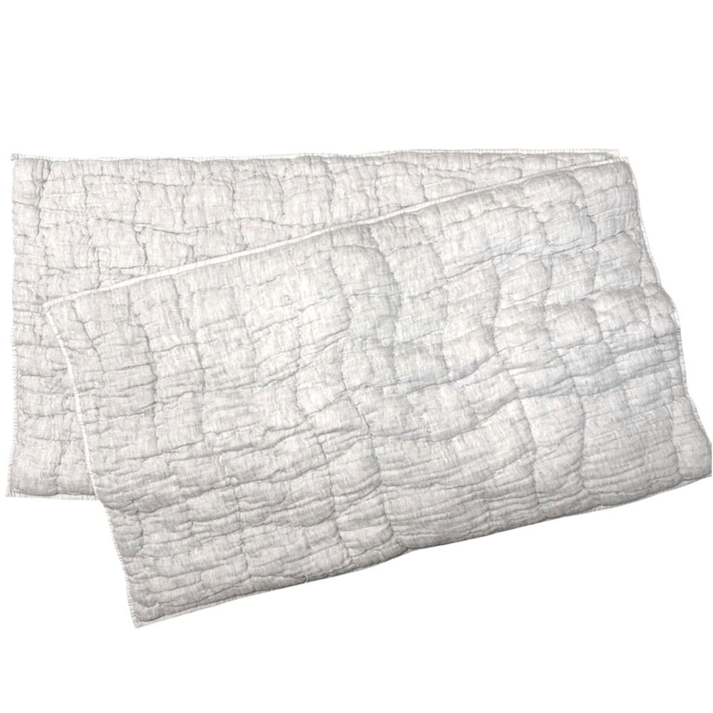 Pottery Barn Cloud Handcrafted Linen Cotton Blend Quilted King Sham Set Chambray